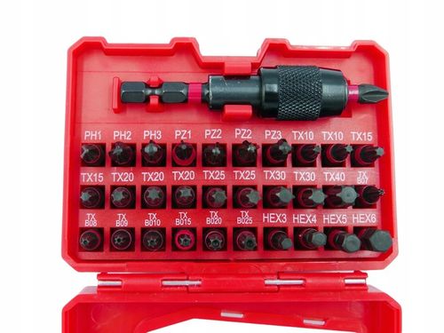 ZESTAW BITÓW UDAROWYCH BITY KOŃCÓWKI 32el na Arena.pl