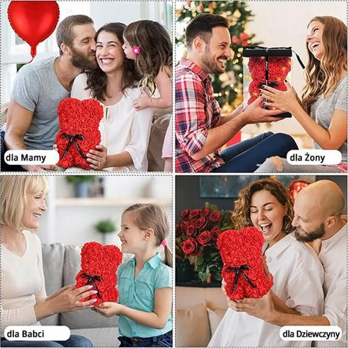 Prezent który mówi Kocham Cię Miś z róż 25cm na Arena.pl