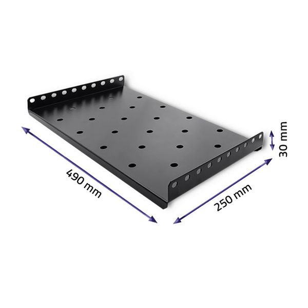 Qoltec Półka do szafy RACK stała | 490*250 zdjęcie 3