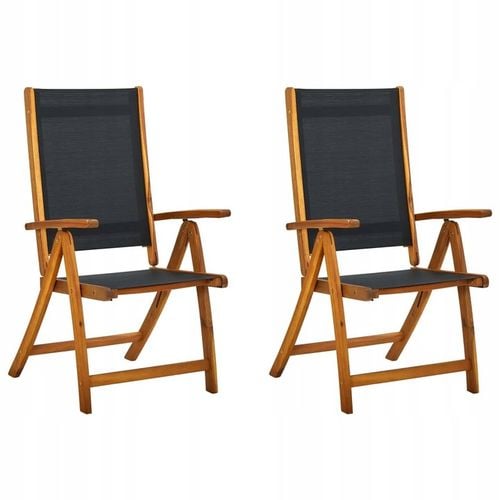Składane krzesła ogrodowe, 2 szt., drewno akacjowe i textilene na Arena.pl