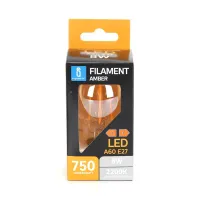 Żarówka LED Filament Bursztynowa A60 E27 8W=57W 760lm 2200K