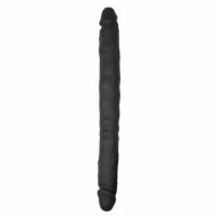 easytoys - model dwustronny silikonowy, elastyczny, czarny 40 cm