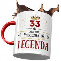 Kubek Czerwony Na Urodziny 33 33Cie 33-Cie Prezent Z Nadrukiem Ze Zdjęciem