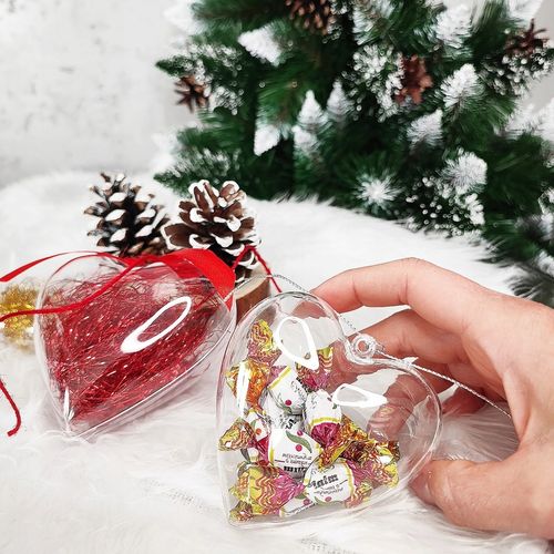 SERCA BOMBKI AKRYLOWE PLASTIKOWE BOMBKA SERCE PRZEŹROCZYSTA DECO 8cm 10szt na Arena.pl