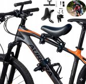 Siodełko Dziecięce Fotelik Rowerowy Przedni Zestaw dla Dziecka Czarny