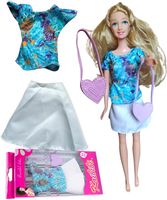 Ubranka dla Lalek SPÓDNICA BLUZKA TOREBKA spódniczka  A1