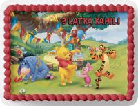 PROSTOKĄTNY OPŁATEK NA TORT A4 20x29CM - KUBUŚ PUCHATEK + IMIĘ