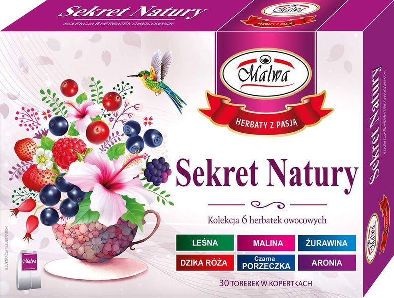 Malwa Sekret Natury Zestaw 6 herbat owocowych 60 g (6 x 5 x 2 g) na Arena.pl