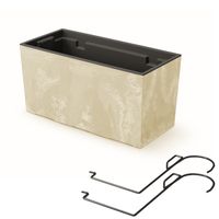 Skrzynka doniczka balkonowa uchwyty 39x19 cm kremowy