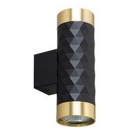 KINKIET LED GLAMOUR DUO CZARNY ZLOTY GU10 35W ALUMINIUM STAL