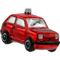 Bombka choinkowa szklana: Fiat 126p Maluch: czerwony