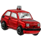 Bombka choinkowa szklana: Fiat 126p Maluch: czerwony