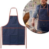 Fartuch Grillowy Kuchenny 100% Bawełna Granatowy Unisex