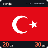 Karta eSIM DigiKiosk Internet Turcja 20 GB na 30 dni - bez rejestracji