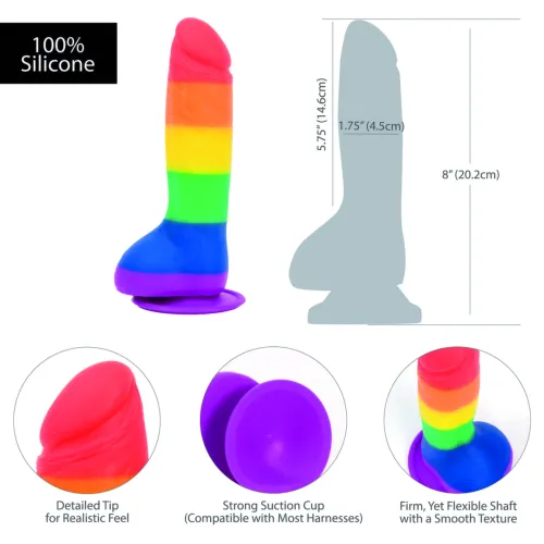addiction justin dong 20 cm rainbow - silikonowa forma anatomiczna na Arena.pl