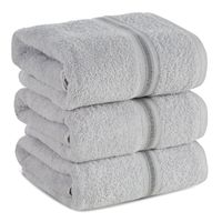 Bawełniany ręcznik Tris 50X90 cm srebrny ozdobna bordiura