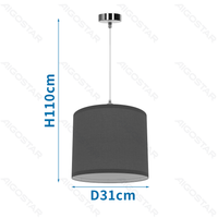 Lampa wisząca z szarym abażurem tkaninowym E27 bez żarówki praktyczna do wnętrz