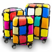 17316 Set walizek PATCH zestaw 3 szt poliwęglanowe XL L M