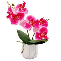 STORCZYK SZTUCZNY W DONICZCE RÓŻOWY ORCHIDEA KOMPOZYCJA DEKORACYJNA 30cm