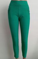 STYLOWE SPODNIE ELASTYCZNE D&A MODNE GUMKOWE Z KIESZENIAMI ZIELEŃ S/M