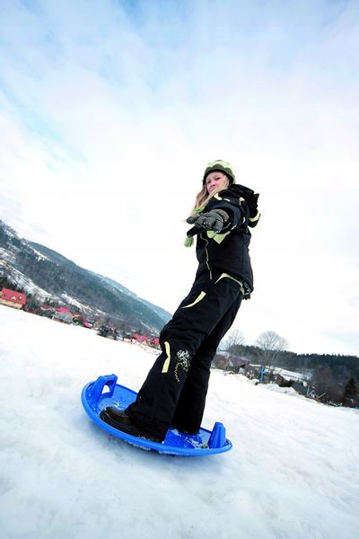 Sanki, talerz SPEED + ślizg KID2, Czerwony zdjęcie 7