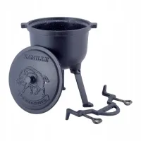 KOCIOŁEK MYŚLIWSKI ŻELIWNY EMALIOWANY POWŁOKA na ognisko