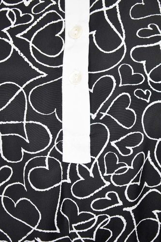 Czarna Bluzka w Serca, Pasek - 40 / L na Arena.pl