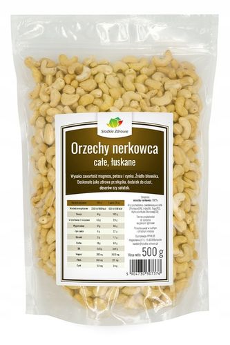 Orzechy NERKOWCA Nerkowce 500g NATURALNE CAŁE na Arena.pl