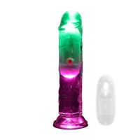 Led Vibrating Straight Cock - 15 Cm - Transparent