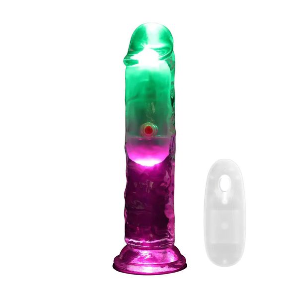 Led Vibrating Straight Cock - 15 Cm - Transparent zdjęcie 1