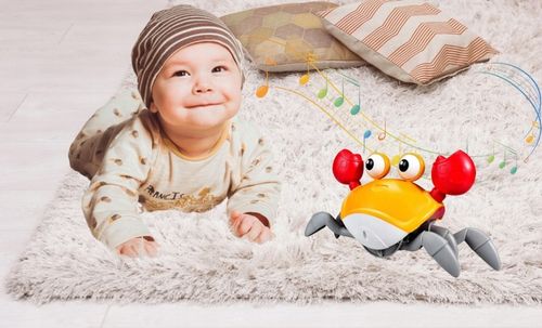 UCIEKAJĄCY PEŁZAJĄCY KRAB CHODZĄCY ZABAWKA INTERAKTYWNA dla DZIECKA LED XL na Arena.pl