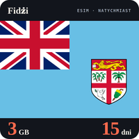 Karta eSIM Internet Fidżi 3 GB na 15 dni - bez rejestracji