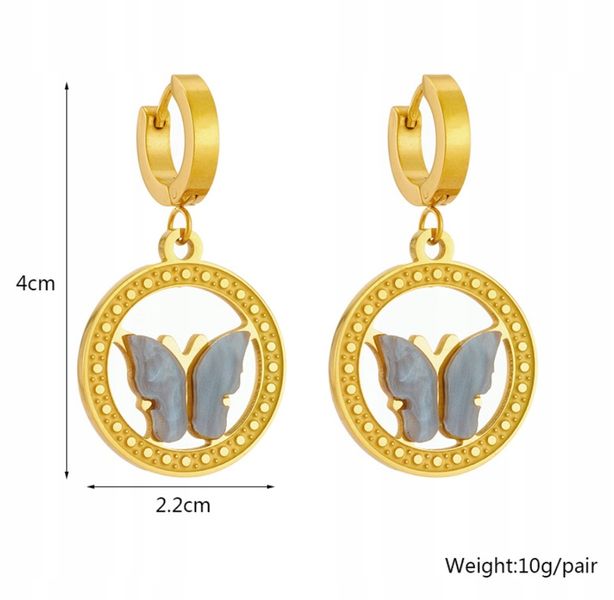 Eleganckie Złote Kolczyki Ze Stali Chirurgicznej zdjęcie 9