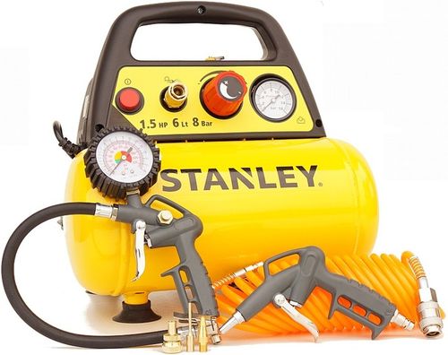 STANLEY KOMPRESOR SPRĘŻARKA 6L 8 BAR + ZESTAW 6el. na Arena.pl