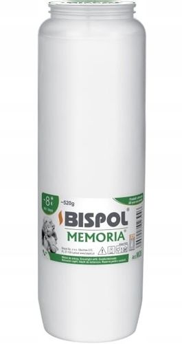 Wkłady do zniczy olejowe Bispol 8 dni palenia wysokość 21,5 cm - 16 sztuk na Arena.pl