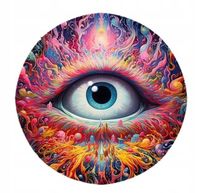 Ozdoba dekoracja WITRAŻ DWUSTRONNY WiszącyAkrylowy PIĘKNY OKO 15cm