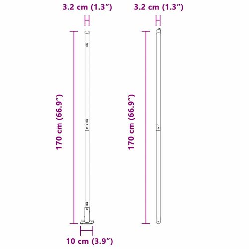 Słupek ogrodzeniowy. 26 pcs Srebrny 3.2 x 3.2 x 140 cm Stal na Arena.pl