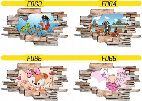 Naklejka samoprzylepna efekt 3D dla dzieci bajkowe na Arena.pl