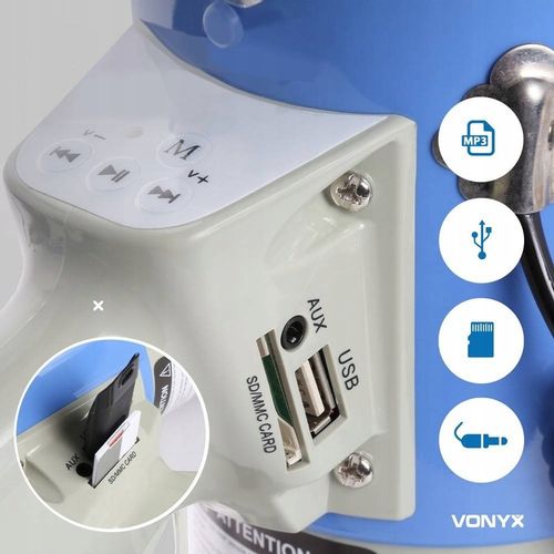 PROFESJONALNY Megafon 55W Vonyx USB/BT/AUX/MP3 na Arena.pl