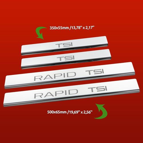 Listwa progowa SKODA RAPID  RAPID TSI Stal nierdzewna 304 połysk 4szt na Arena.pl