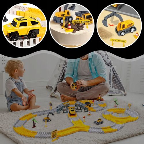 TOR SAMOCHODOWY WYŚCIGOWY DLA DZIECI POJAZDY BUDOWLANE NA PREZENT 255 EL. na Arena.pl