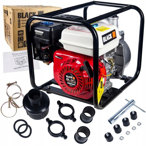 POMPA DO WODY SPALINOWA MOTOPOMPA 2" CALE 5200W + OSPRZĘT BLACK zdjęcie 1