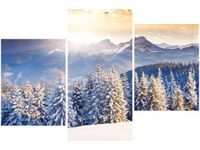 60 90CM OBRAZ 3 ELEM ZIMA GÓRACH ŚCIENNY DRUK PŁÓTNO