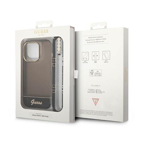 Guess Translucent Pearl Strap - Etui iPhone 14 Pro Max (czarny) na Arena.pl