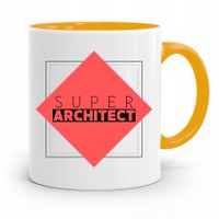 Kubek Żółty Architekta Super Architect Prezent Z Nadrukiem Ze Zdjęciem