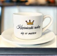 FILIŻANKA ZE SPODKIEM Z WŁASNYM NADRUKIEM TWOIM ZDJĘCIEM - LOGO NA PREZENT