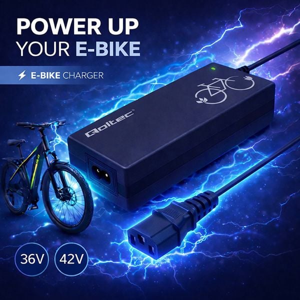 Ładowarka Qoltec 36V/42V 2A do e-bike z kablem 3Pin zdjęcie 5