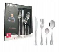 AMBITION ALEX KOMPLET SZTUĆCÓW 24 ELEMENTY STAL OBIADOWE NOWOCZESNY DESIGN