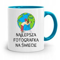Kubek Błękitny Fotografa Najlepsza Na Świecie Z Nadrukiem Ze Zdjęciem