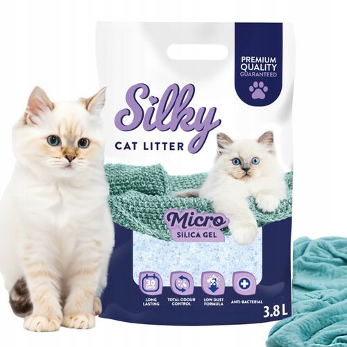 MICRO drobny Żwirek silikonowy dla kota SILKY 30,4L ZESTAW 8x3,8l na Arena.pl